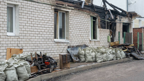 Professional Emergency Fire Cleanup technician working in Bay City, TX